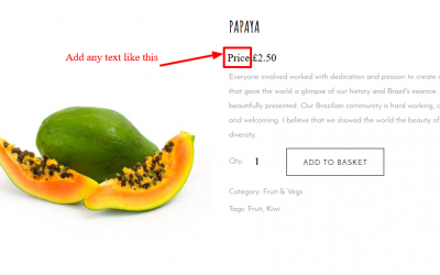 Add text beside the price woo-commerce plugin